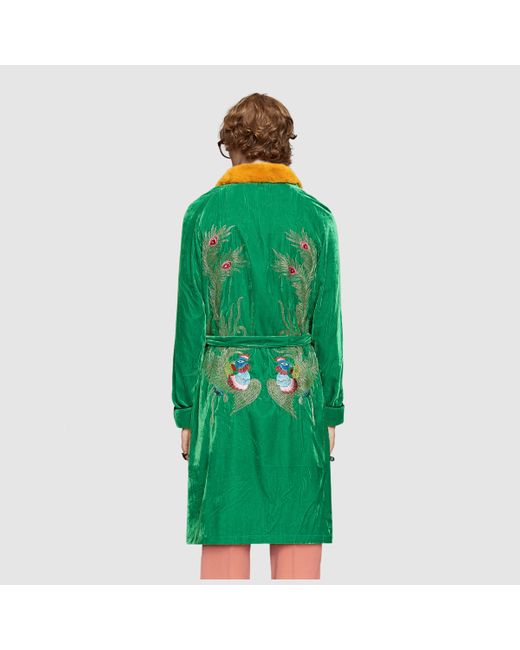 Gucci Embroidered Velvet Dressing Gown for Men Lyst UK